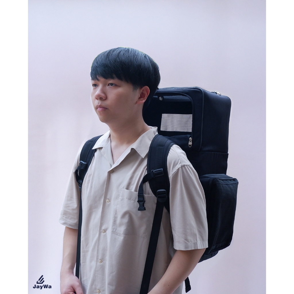 jaywa กระเป๋าเป้แมว 2 ชั้น แข็งแรง ทนทาน รับน้ำหนักได้ดี: ผลิตจากวัสดุคุณภาพสูง ใช้งานได้ยาวนาน