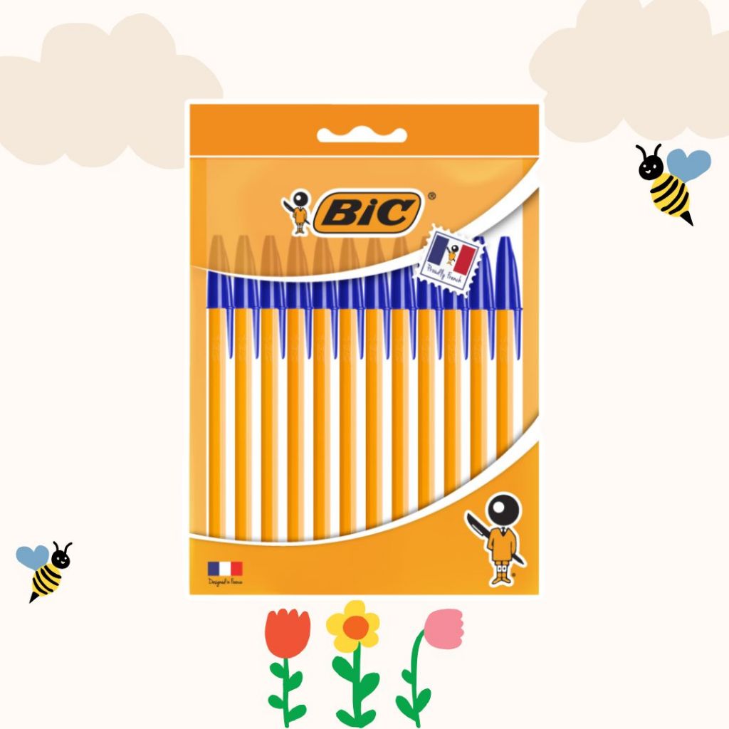 [Official Store] BIC บิ๊ก ปากกา Orange ด้ามส้ม ปากกาลูกลื่น หมึกน้ำเงิน หัวปากกา 0.7 mm. จำนวน 12 ด้าม