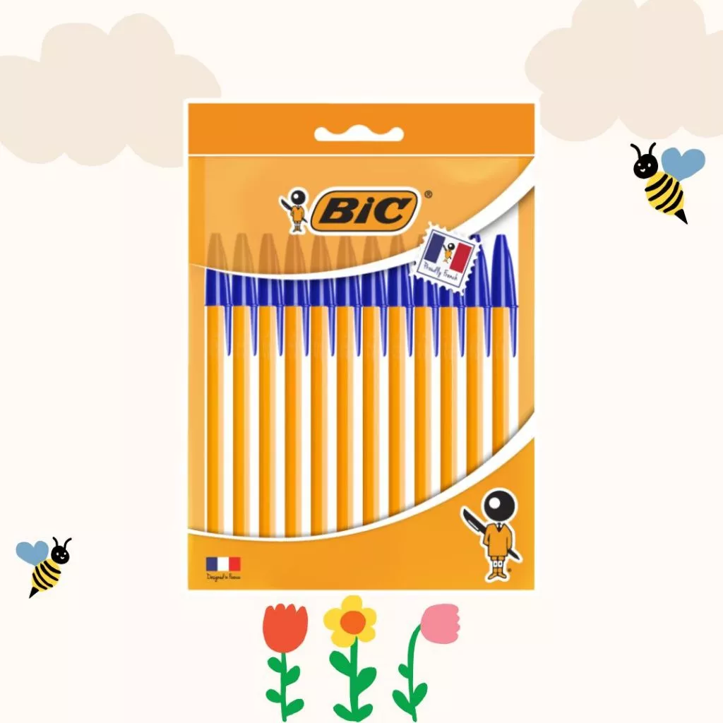 [Official Store] BIC บิ๊ก ปากกา Orange ด้ามส้ม ปากกาลูกลื่น หมึกน้ำเงิน หัวปากกา 0.7 mm. จำนวน 12 ด้าม