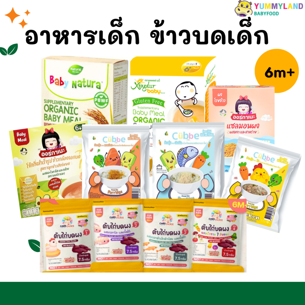 ข้าวบดเด็ก โจ๊กเด็ก อาหารเด็ก 6 เดือนขึ้นไป Xongdur baby /cubbe / baby natura