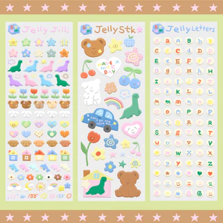 *รุ่นงานนูนไม่มีแล้วนะคะ* Mini Jelly sticker Collection มี3ลายให้เลือก สติกเกอร์สุดน่ารัก 7x21cm | Stickwithme4ev