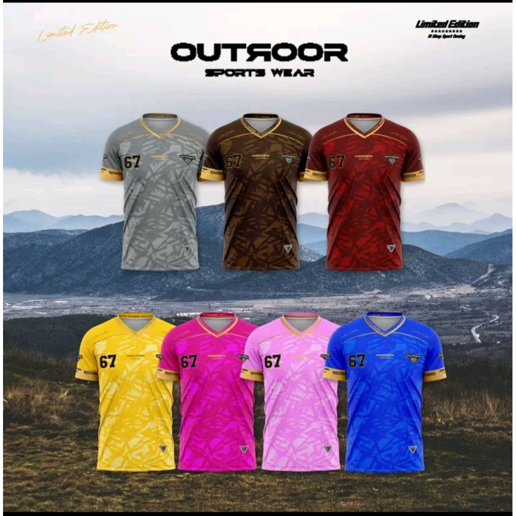 เสื้อกีฬาคอวี #67 แขนสั้น สีมาใหม่ เนื้อผ้าโพลีเอสเตอร์ หนานุ่มใส่สบาย มี 7 สี ไซส์ S-2XL ออกกำลังกาย ผู้ชาย ผู้หญิง