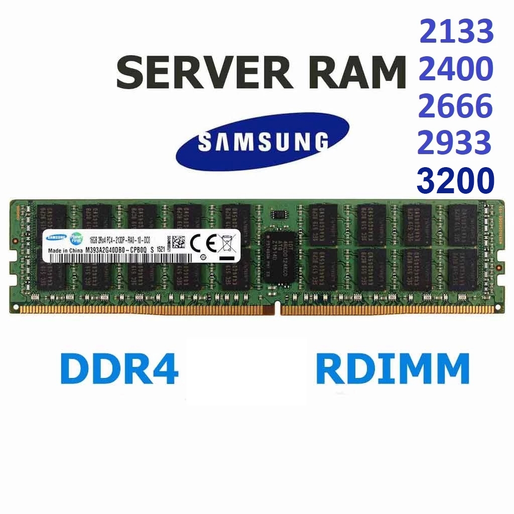 RAM Server Samsung 32GB DDR4 16GB PC4 3200 128GB 2133P ECC 2Rx4 RDIMM PC4 2666 V Registered PC4 2400T X99 R740 R440 R450