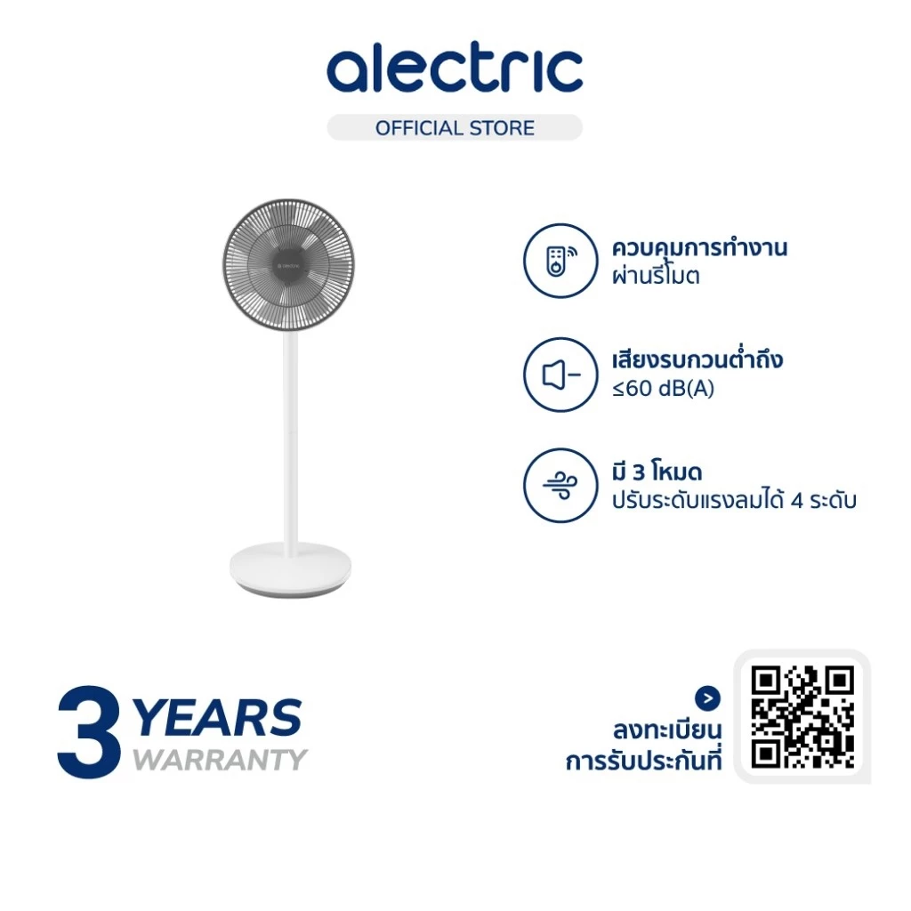 Alectric Smart Inverter พัดลมอัจฉริยะ รุ่น DF25 - รับประกัน 3 ปี