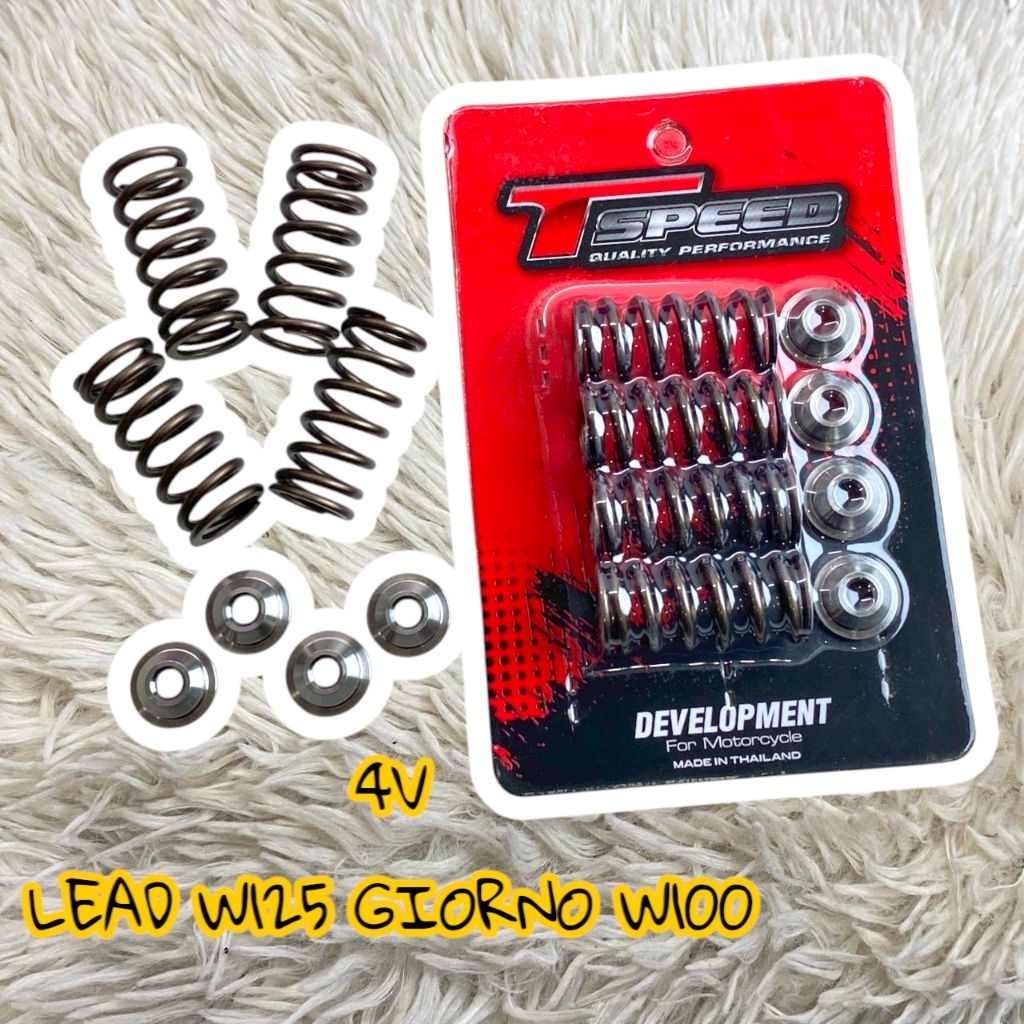 สปริงวาล์ว ใส่ฝา4วาล์ว Tspeed สำหรับเวฟ125 4วาล์ว สปริงวาล์วแต่งแข็งพิเศษ ขดลวดญี่ปุ่น