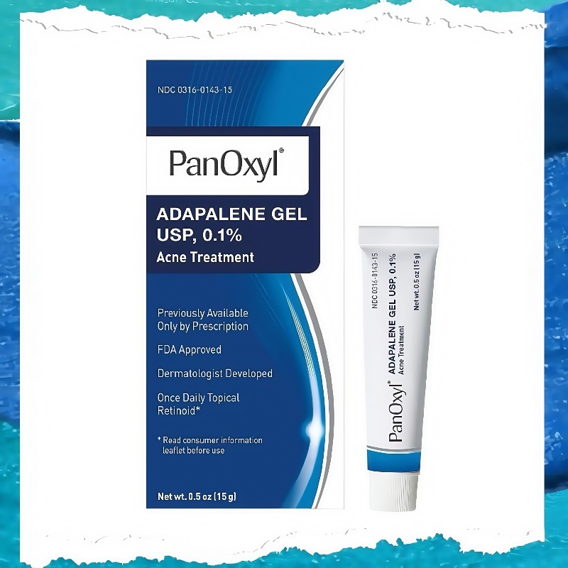 PanOxyl Adapalene 0.1% Leave-On Gel, 30 Day Supply, Retinoid Gel Acne Treatment, Acne Prone Skin, Oi