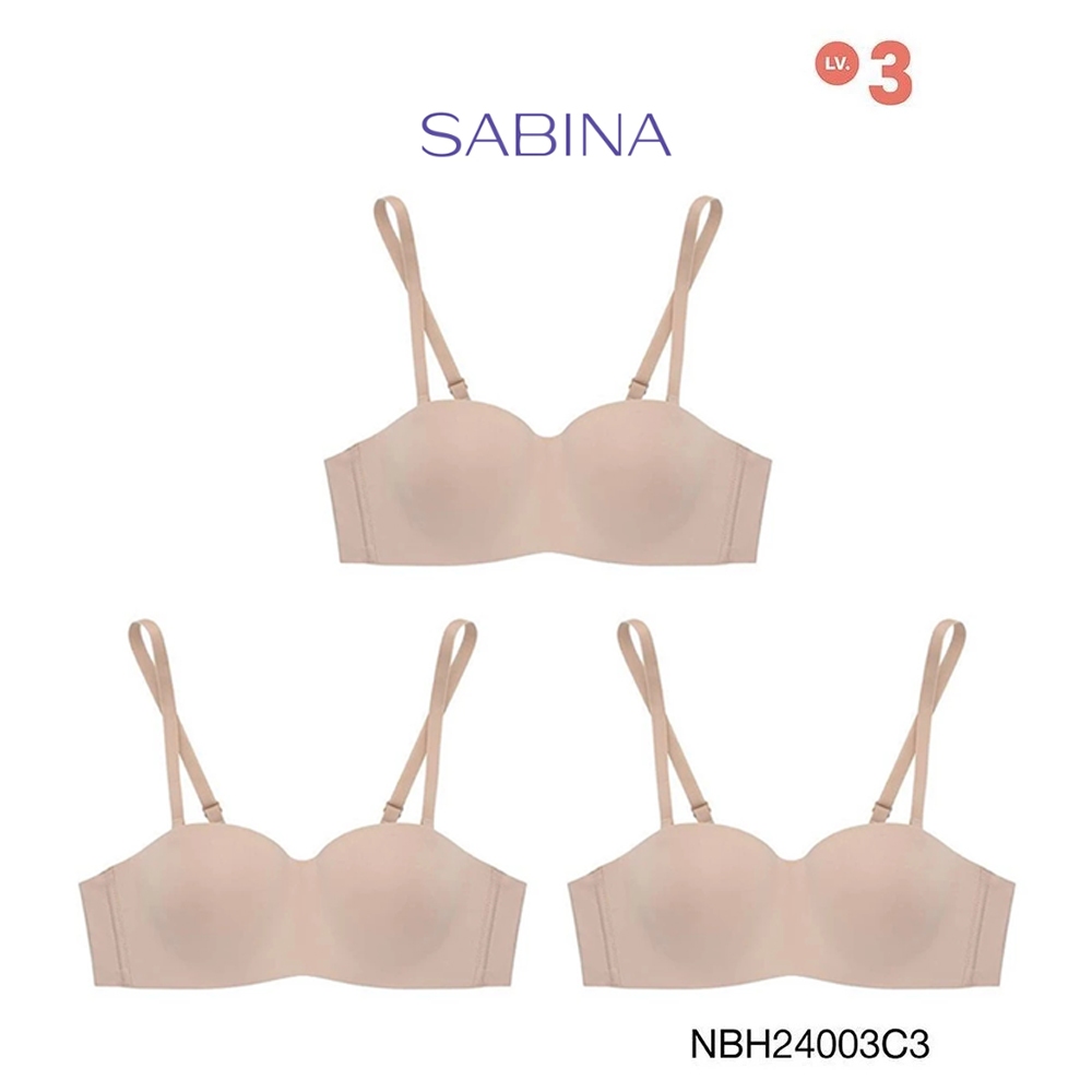 Sabina เสื้อชั้นใน (Set 3 ชิ้น) [Online Exclusive] Soft Doomm Level 3 เสื้อชั้นใน มีโครง รหัส NBH24003C3 - สีเนื้อเข้ม