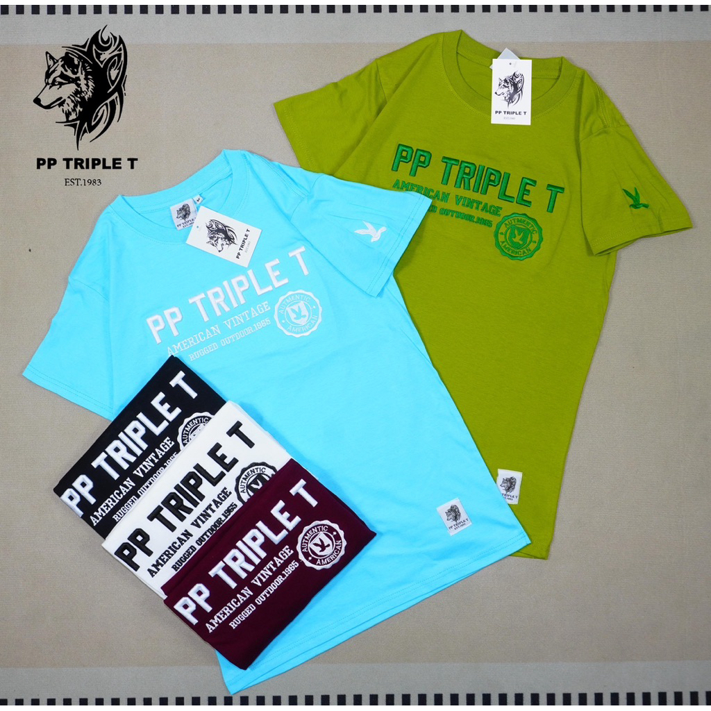 ใหม่✨เสื้อแขนสั้นPP TRIPLE T(ppขายดีอเมริกัน)S-3xlชาย-หญิงใส่ได้