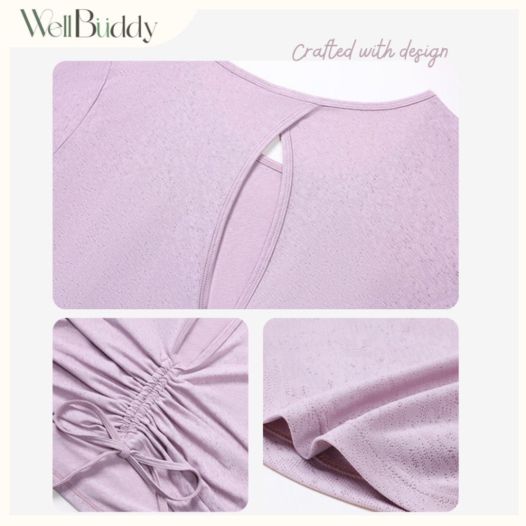 WellBuddy เสื้อกีฬา เสื้ออกกำลังกายผู้หญิง เสื้อโยคะ เสื้อทับสปอร์ตบรา (Tammy Tie-Back Top) ราคา ถูกที่สุด ดีลบีเคเค แกลเลอรีภาพที่ 7