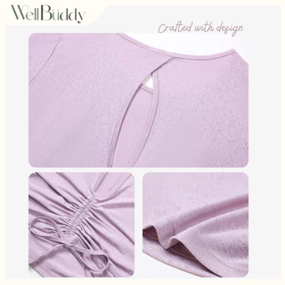 WellBuddy เสื้อกีฬา เสื้ออกกำลังกายผู้หญิง เสื้อโยคะ เสื้อทับสปอร์ตบรา (Tammy Tie-Back Top)