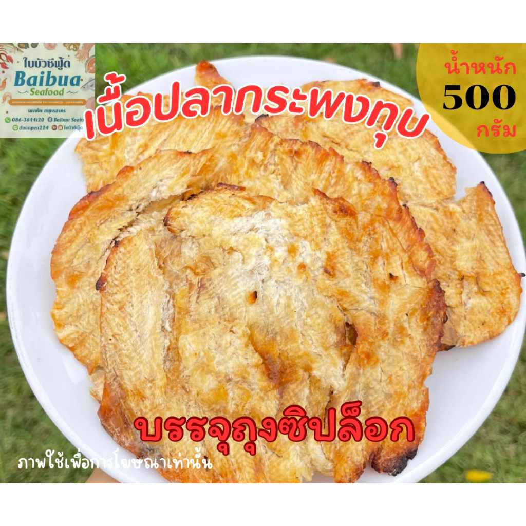 ปลากระพงทุบ 500 กรัม เกรด A เนื้อปลาชิ้นใหญ่ นุ่ม ไม่คาว ไม่เค็ม ถุงซิปล็อก ส่งไว
