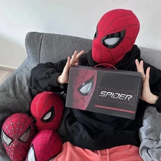 【พรีออเดอร์】Spiderman Headgear Mask ของเล่นเด็กคอสเพลย์ Moving Eyes หน้ากากอิเล็กทรอนิกส์ Spider Manของเล่นสำหรับผู้ใหญ่