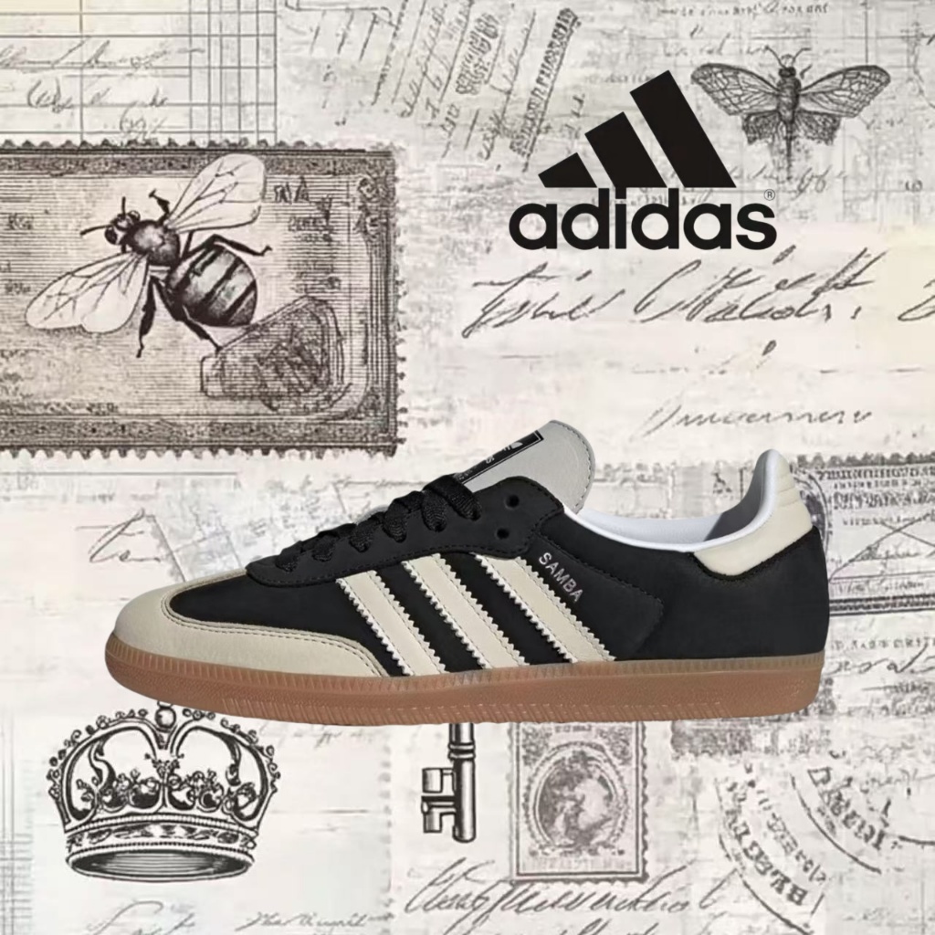 🎉（ของแท้ 100 %）adidas originals Samba OG IE5836 สีดำเทา