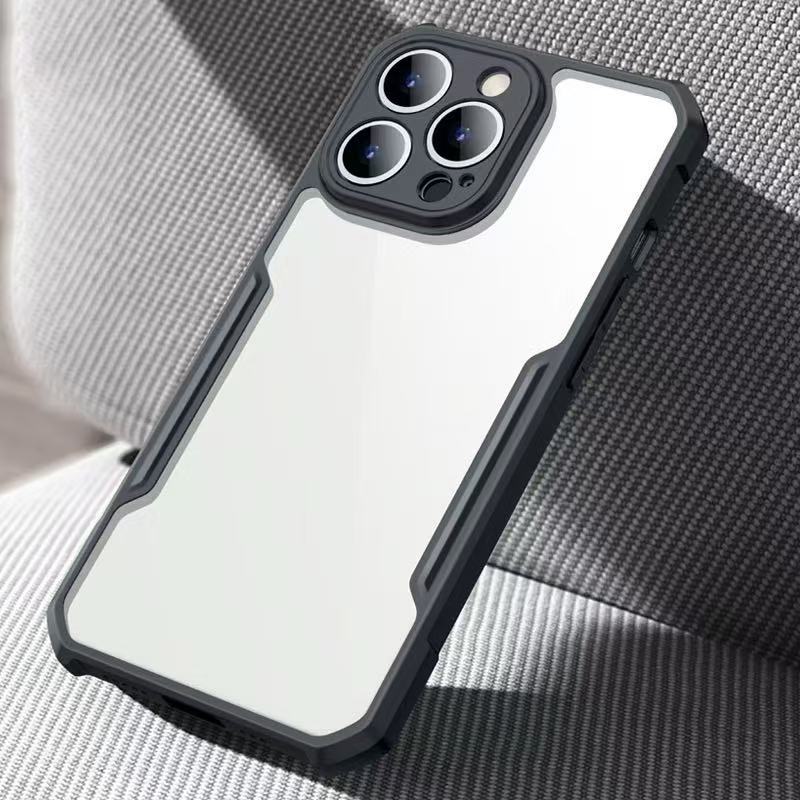 703 เคสขอบสีหลังใส กันกล้อง สำหรับ iPhone 16 Plus 15 14 13 12 11 Pro Max 16E SE4 X XS XR 6 6S 7 8 Pl