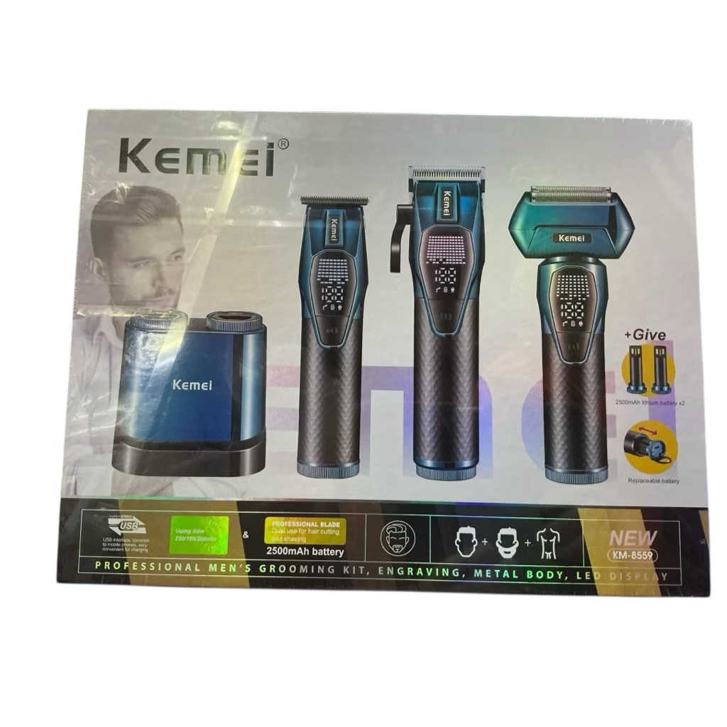 ปัตตตาเลียนไร้สายแบบชุดแถม โกนหนวดKM-8559🆕
