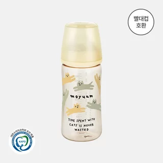 MOYUUM Gen3 ขวดนมเด็ก Premium PPSU โมยูม ALL IN ONE ขนาด 270ML (ลาย With Cat) พร้อมจุก Stage 2 สำหรับ 3-6 เดือน