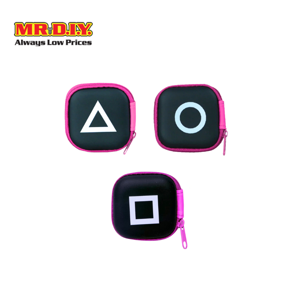 SIBYL หูฟังแบบมีสาย สีชมพู-ดำ สุดคลาสสิค พร้อมกล่องเก็บลาย Squid Game