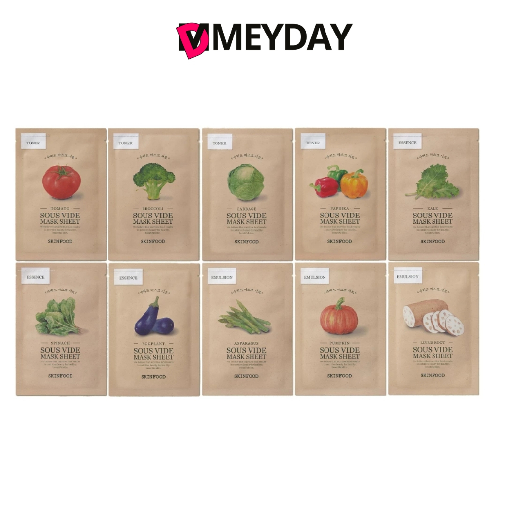 Skinfood แผ่นมาสก์สกินฟู๊ด Sous Vide Mask Sheet  ซู ไวด์ มาสก์ ชีท 18 g.