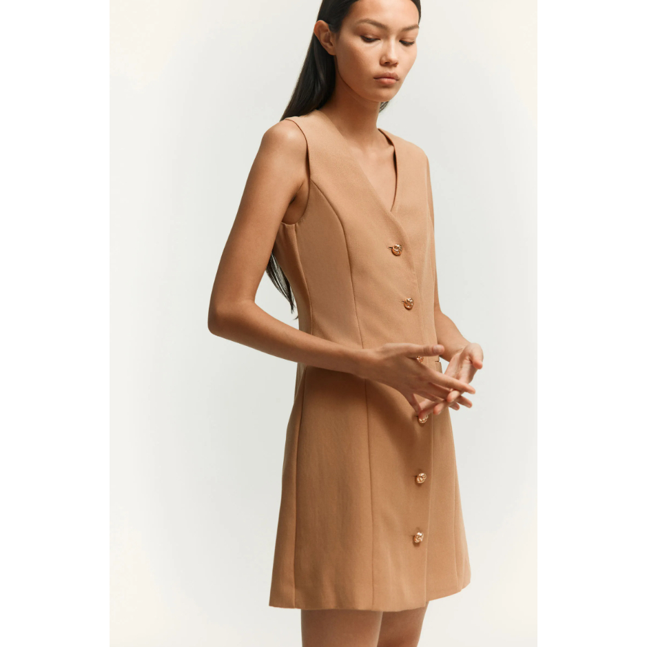 H&M(เอชแอนด์เอ็ม) เดรสเปิดหน้าเสื้อแบบมีปุ่ม ผู้หญิง 1297845