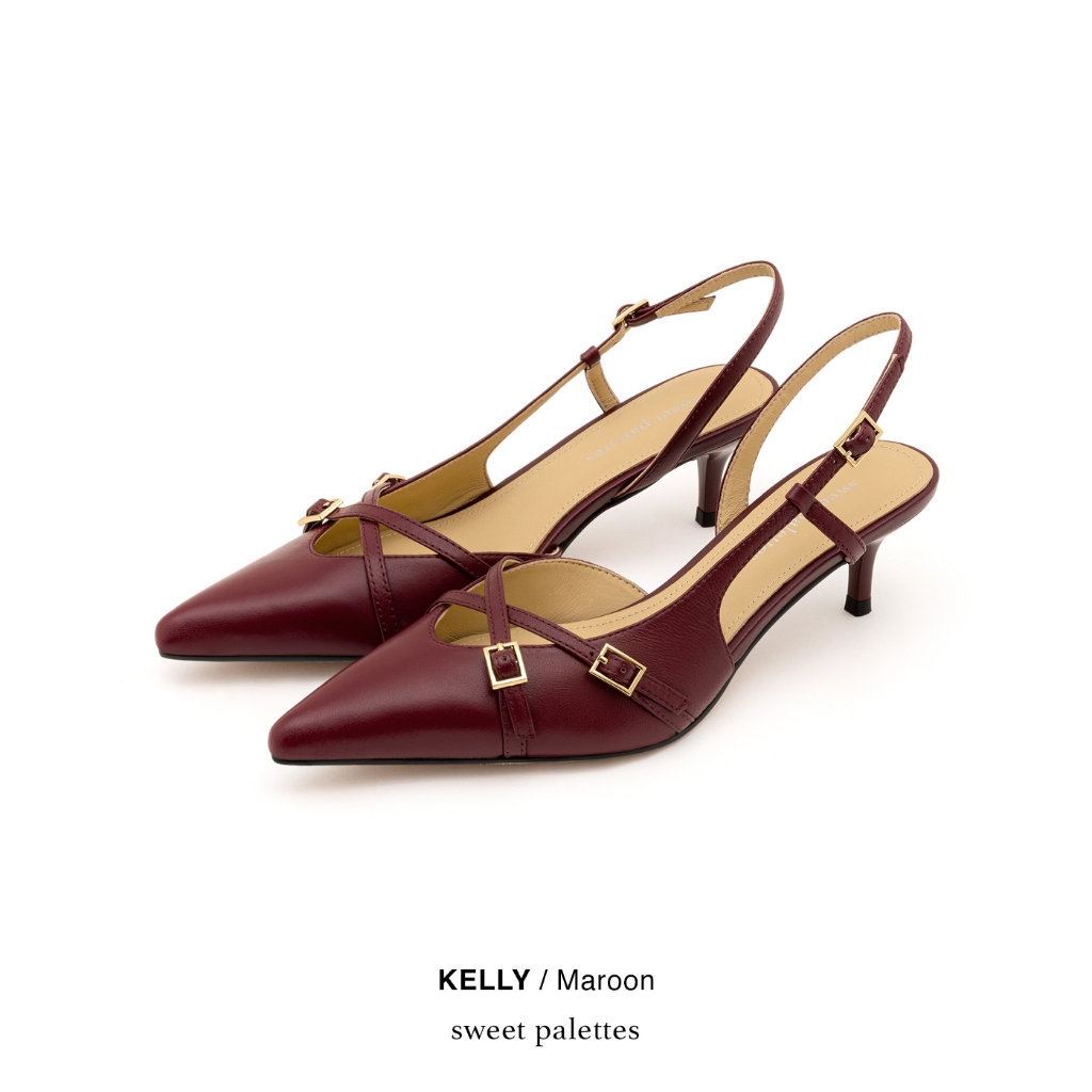 Sweet Palettes รองเท้าหนังแกะ Kelly Maroon