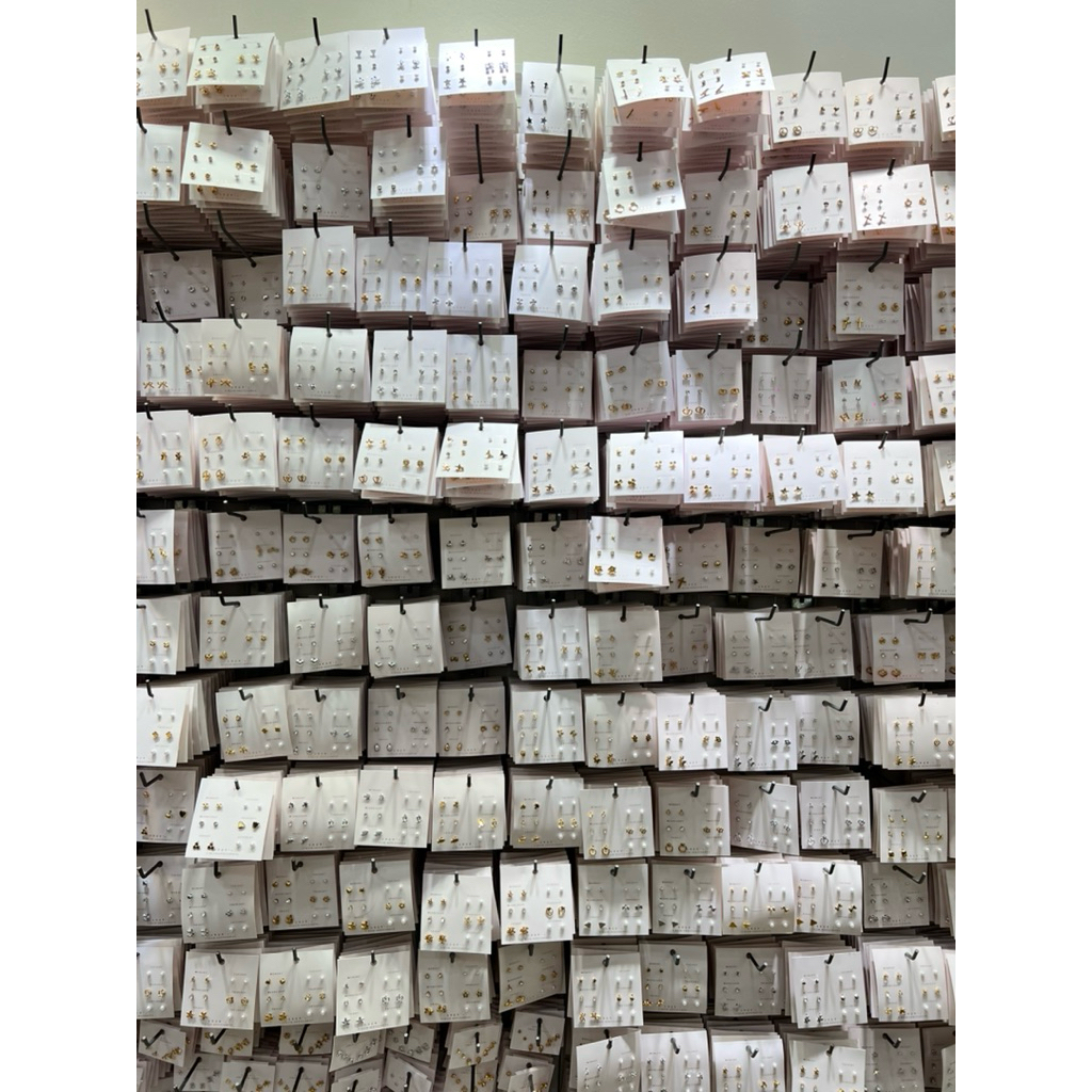 (สุ่ม)ต่างหูมินิมอล งานแฟชั่นยกโหล12แผงคละลายให้(72คู่)แป้นเสียบ