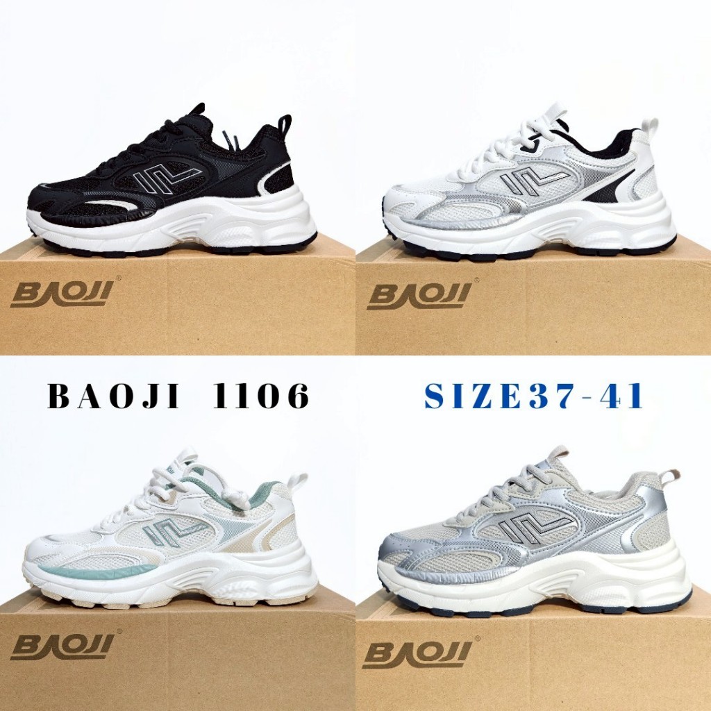 Baoji1106 รองเท้าผ้าใบบาโอจิผู้หญิง  รองเท้าวิ่งผู้หญิง เสริมส้น4cm รุ่น BJW1106