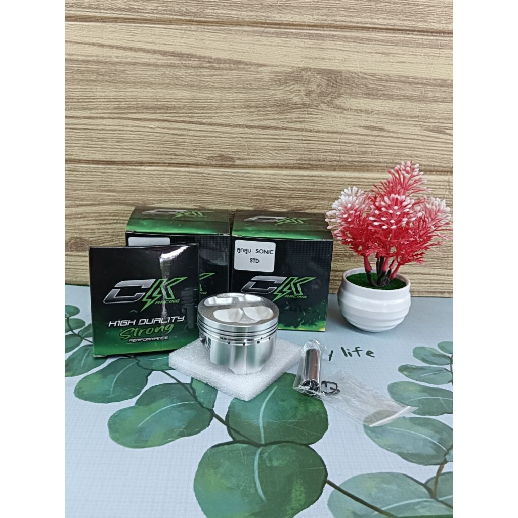 ชุดลูกสูบ โซนิค CK 58-62 มิลสลัก13 พร้อมหลบวาล์ว 4วาล์ว ใส่w110i  ไม่มีชัก หลบวาล์ว 19/17
