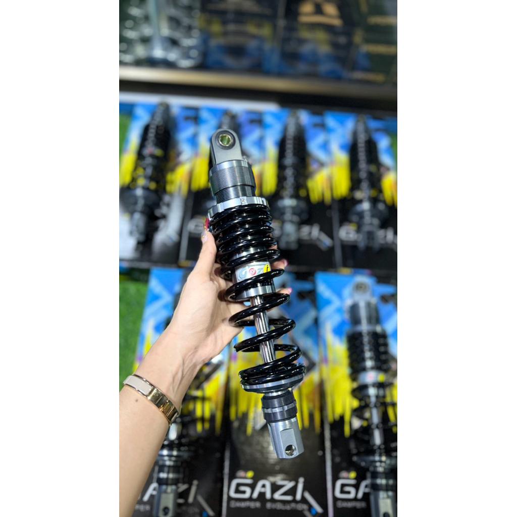 โช๊คหลัง โช๊คเดี่ยว GAZI GIORNOแท้100% Superme RX GIORNO MIO/FINO/CLICK/LEAD-125ยาว320MM.  โช๊คเดี่ยว🛵#Gazi แท้💯 - รูปที่ 3