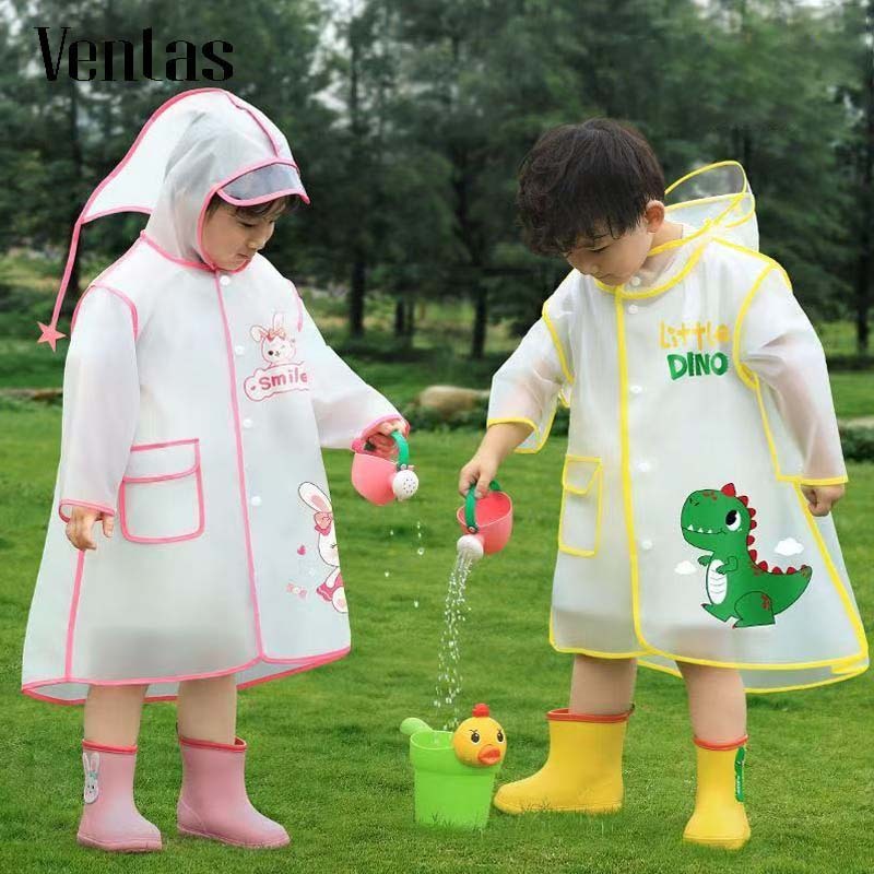 <คุณภาพดี>Ventas เสื้อกันฝนเด็กลายการ์ตูนน่ารัก เนื้อผ้าหนา เสื้อกันฝน