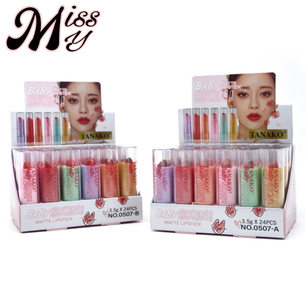 {24แท่ง} TANAKO Skin Baby Matte Lipstick ลิปสติกแมทต์ สีเด่นชัด กลบสีคล้ำริมฝีปาก