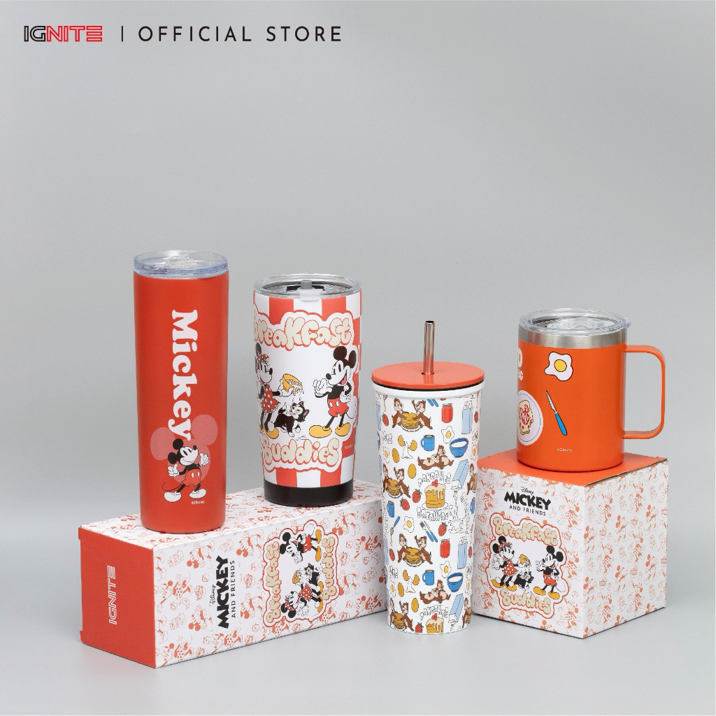 [พร้อมส่ง] IGNITE แก้วสแตนเลสเก็บอุณหภูมิ ร้อน-เย็น ลาย Mickey and Friends