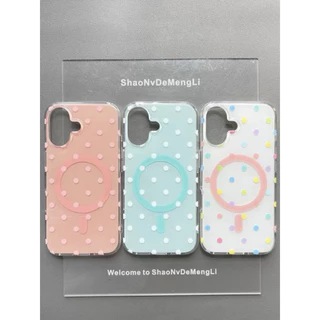 Supercase | สำหรับไอโฟน13-17promax เคสลายจุด แม่เหล็ก ชาร์จไร้สาย 17 17pro 17Air 17promax
