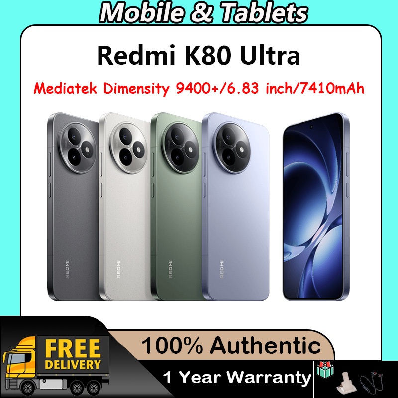 Redmi K80 Ultra Mediatek Dimensity 9400+ 6.83 inch 144Hz 7410mAh Battery 100W Xiaomi HyperOS 2