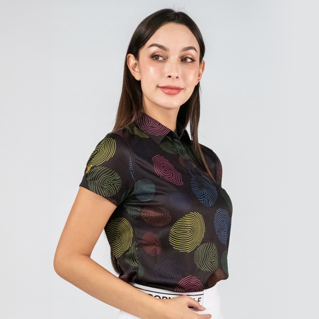 เสื้อโปโล LMV FINGER PRINT EBONY ลายนิ้วมือสีเรืองแสงสุดเท่ ใส่แล้วเด่น ล้ำ สะกดทุกสายตา