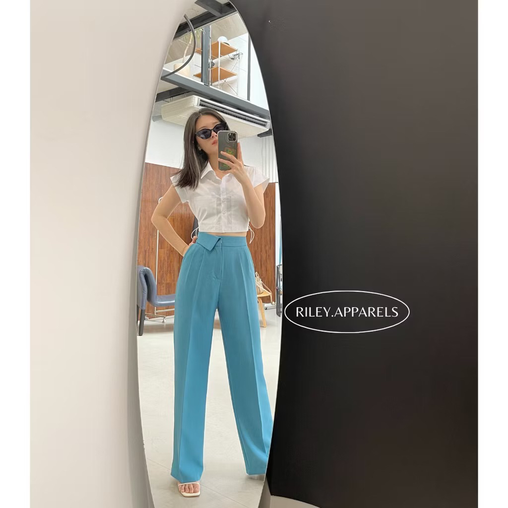 (ส่งต่อ 250.-)  กางเกง สีฟ้า Riley.apparels - Carrie Trousers