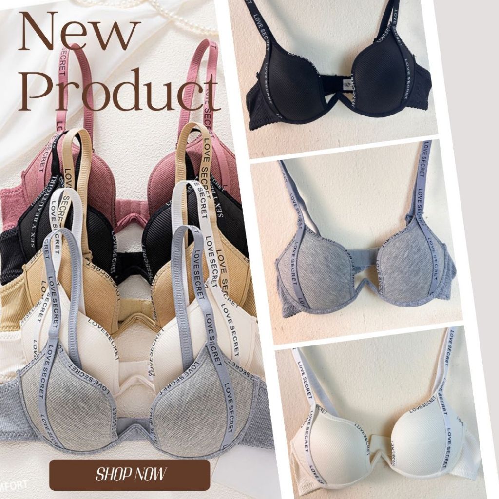 💥TOPLIST💥 (N1007) บราโครงอ่อน สาย LOVE SECRET ทรงสวย ใส่สบาย