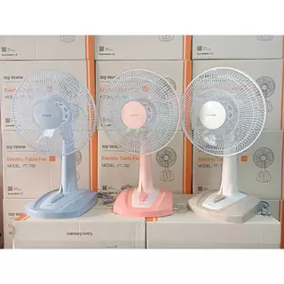 MYHOME พัดลมตั้งโต๊ะ12 นิ้ว รุ่น FT-782 ลมแรง เสียงเงียบ คละสี ระบุสีทักแชท รับประกันศูนย์ 1 ปี