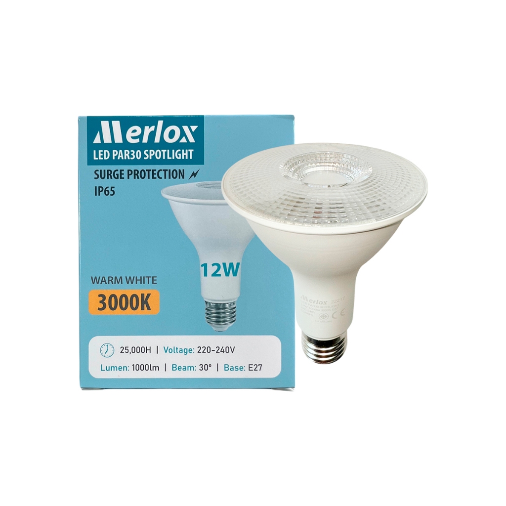 Dento หลอดไฟ LED PAR30 12W E27 3000K Warm White "Merlox" #MX-22217
