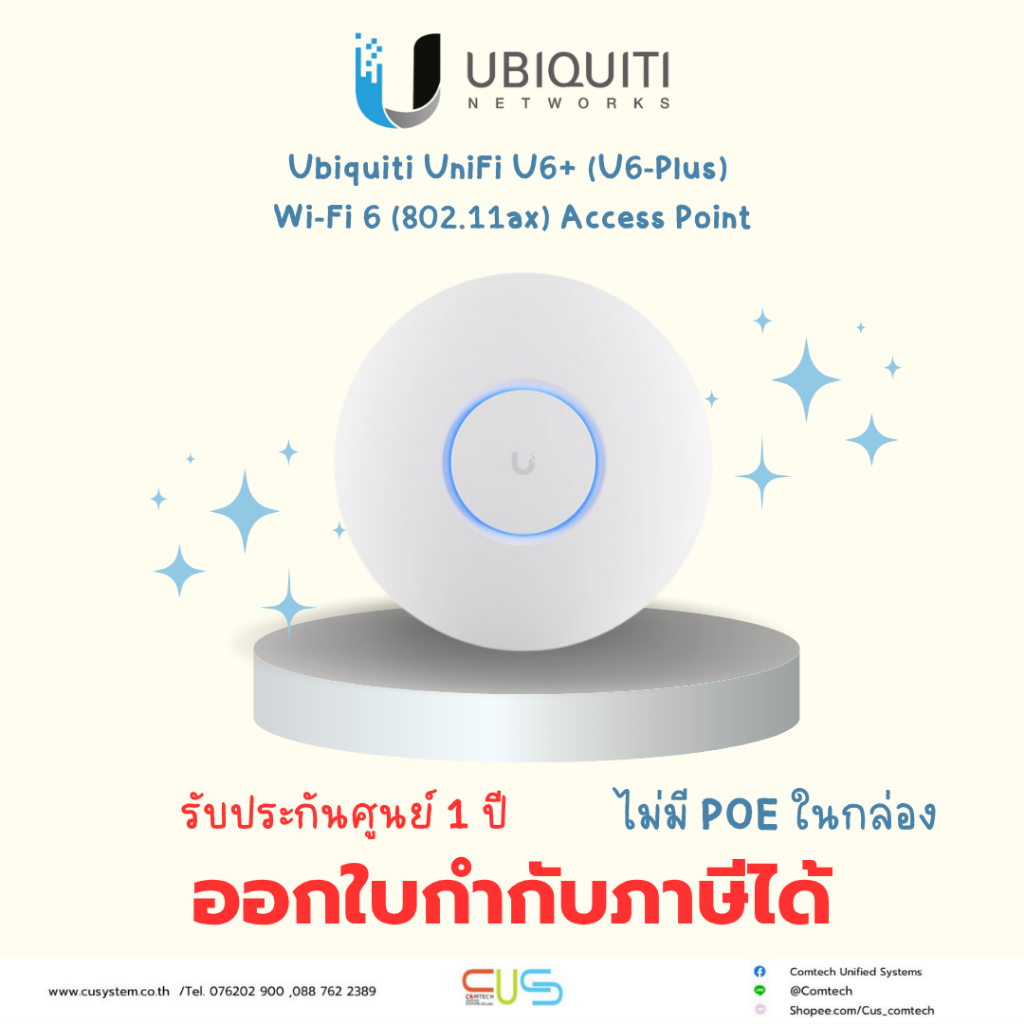 Access Point UBIQUITI UniFi (U6-PLUS) NO POE