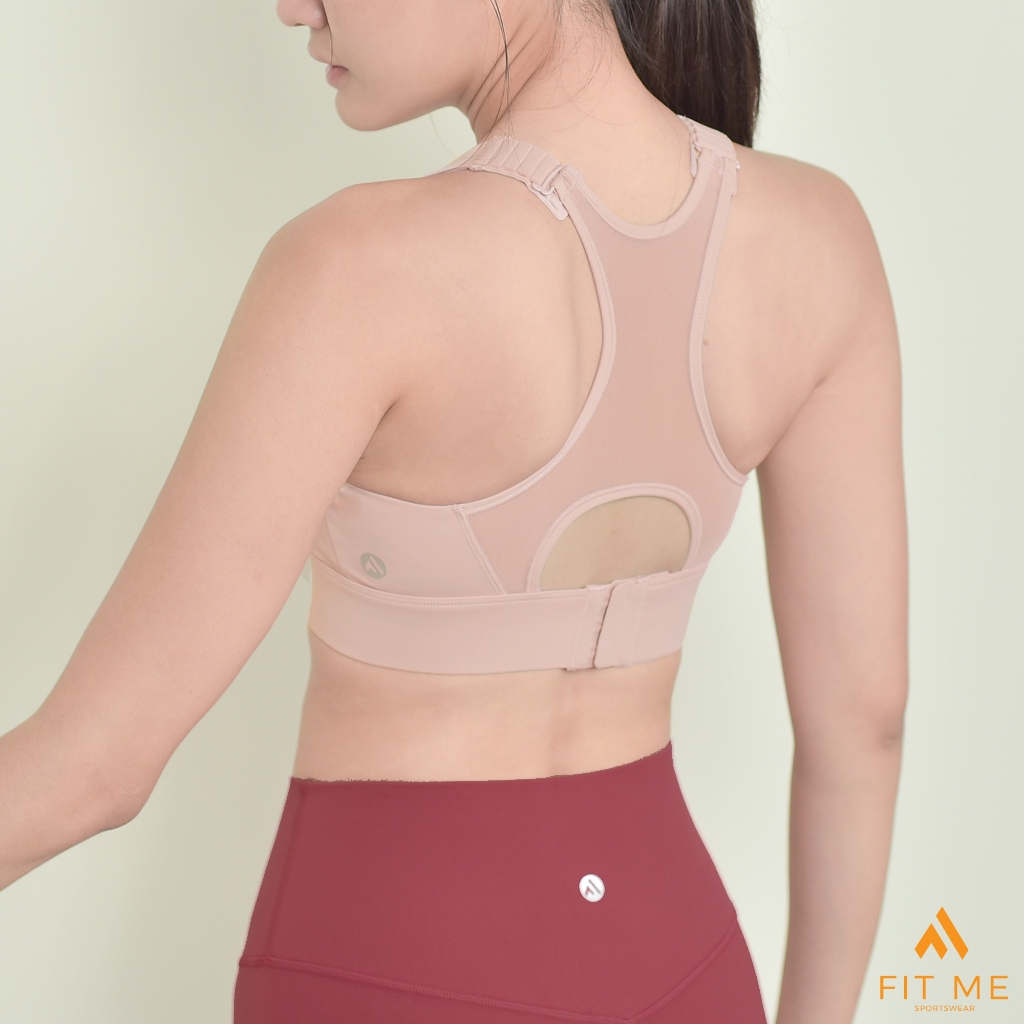 Flow Bra สปอร์ตบราสายปรับได้ บราตะขอหลัง มีฟองน้ำเย็บติด สปอร์ตบราใส่วิ่ง กระชับ FitMeSportswear