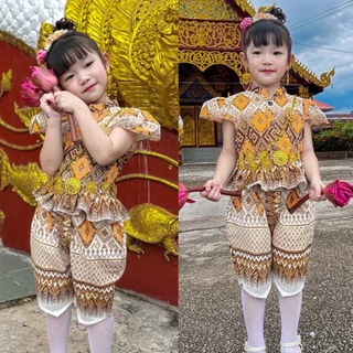 ชุดไทยเด็กผู้หญิง รุ่นใหม่ มีลายเยอะ สวยมากๆ🌷🩷🎀พร้อมส่ง