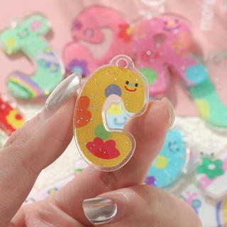 [ส่งด่วนไทย] จี้อะคริลิค ตัวอักษรภาษาอังกฤษ A-Z Alphabet Keychain สำหรับเครื่องประดับ พวงกุญแจ DIY.
