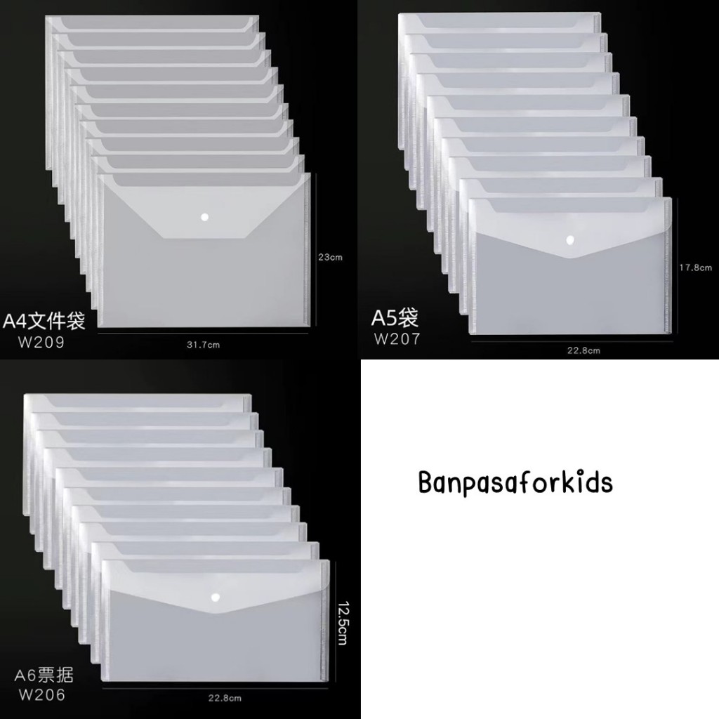 F03 เเฟ้มกระดุมสีใส 3 ขนาด A4,A5,A6 เเฟ้มใส่เอกสาร พลาสติก คุณภาพดีสำหรับใส่เอกสาร - รูปที่ 4