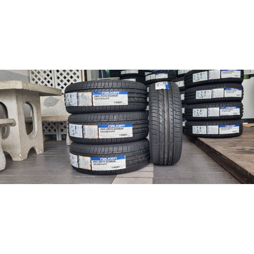 falken 195/55r16 ziex ze914 ยางใหม่ปี2024(รวมยาง4เส้น)แถมจุ้มฟรี4ตัว
