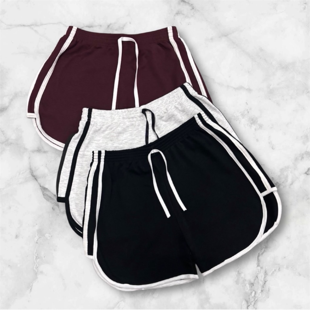 กางเกง3แถบขาสั้นขาเว้า (ผ้าคอตตอน) กางเกงขาสั้นผู้หญิง 🔥ทรงสปอร์ต 3 แถบ ใส่วิ่ง นอน ออกกำลังกาย สบายมาก