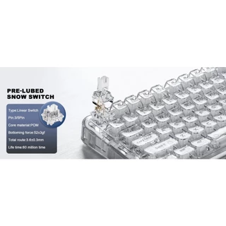 [โค้ดคุ้มลด20%] YUNZII X98 Crystal Mechanical Keyboard คีย์บอร์ดไร้สาย Wireless Bluetooth Custom X 98 Keycap