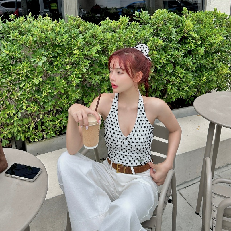 SEPTEMBER ME - ViVi Top เสื้อคล้องคอ Polka Dot