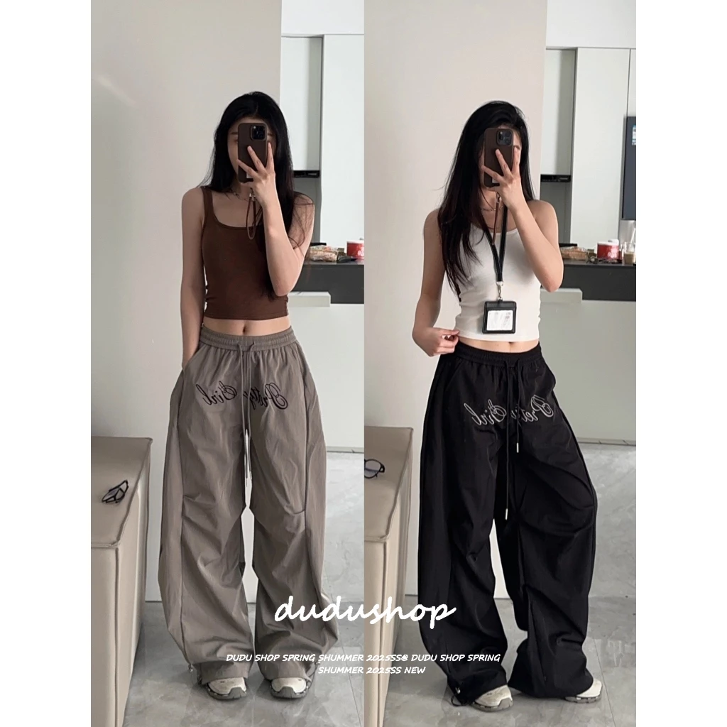 [Summer quick-drying fabric sports jazz dance wide-leg pants] กางเกงขายาวลำลองสำหรับผู้หญิงในช่วงฤดูร้อนปี 2025