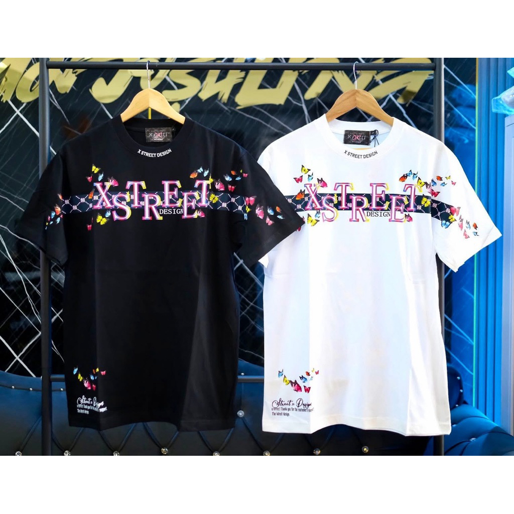เสื้อ X Street ลายผีเสื้อ สกรีนหน้า-หลัง
