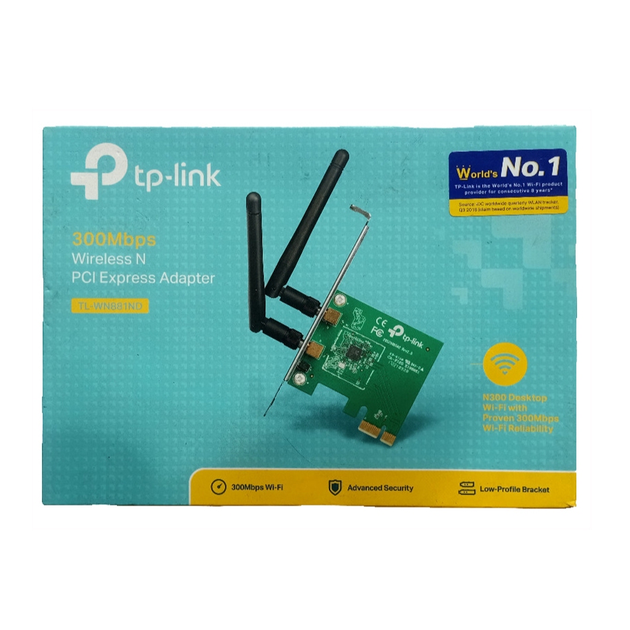 TP-LINK (การ์ดไวไฟ) WIRELESS PCI EXPRESS N300 (TL-WN881ND)
